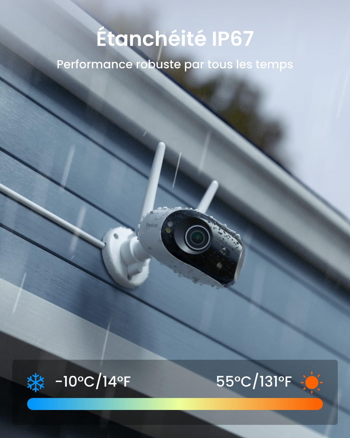 Reolink 4K Caméra Surveillance WiFi Extérieure avec Panorama de 180° | Wi-FI 6 Bi-Bande 2,4/5 GHz, Détection de Personne/Véhicule/Animal, Vision Nocturne Couleur, Alimentation Plug-in, Elite WiFi