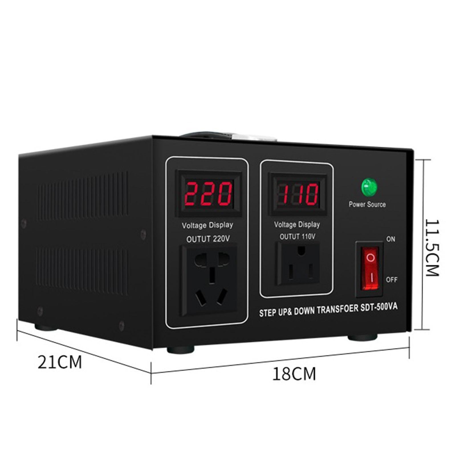 Convertidor de transformador de voltaje, 500 VA, adaptador de doble voltaje estadounidense, convertidor de potencia de alto rendimiento