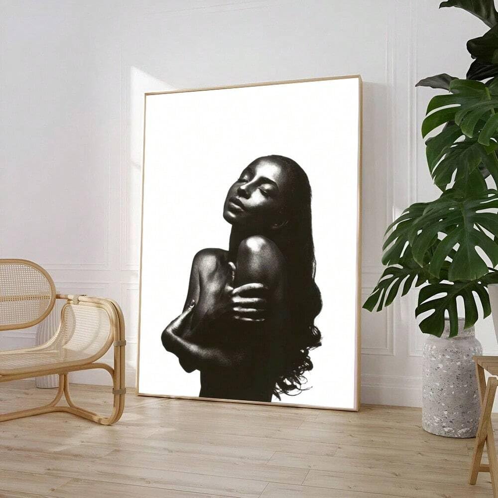 TZKBDMA Black & White Pictures Wall Art, Music Themed Poster Wall Artworks Pictures Painting for Living Room Decorations(40x60cm/Without frame)