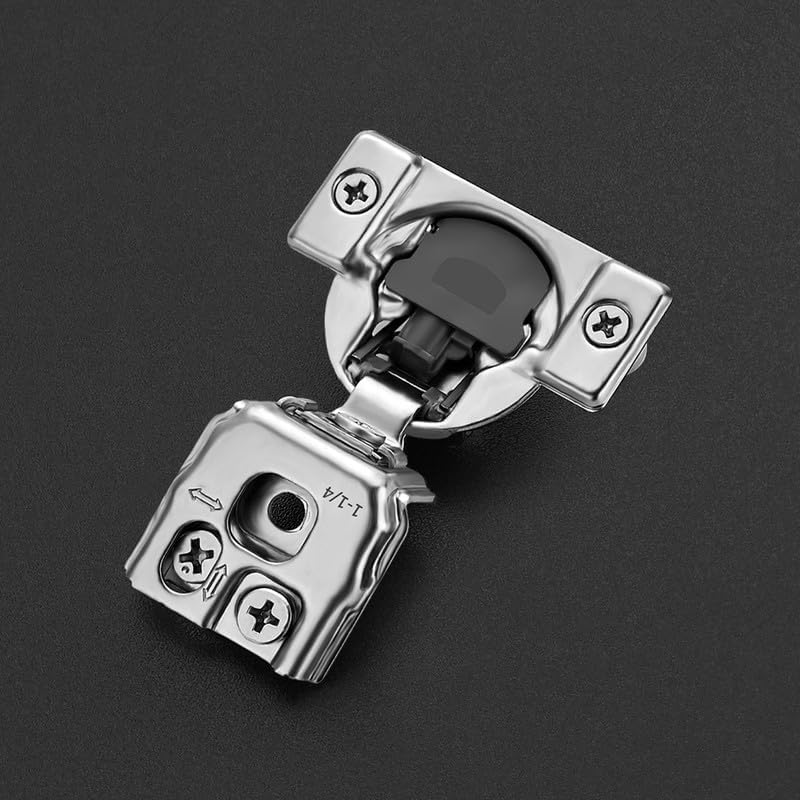 2 Pack 1 Pair 1-1/4 inch Overlay Soft Close Cabinet Hinges for Kitchen, Stainless Steel Three-Way Adjustable, Concealed Self-Closing Door Hinges