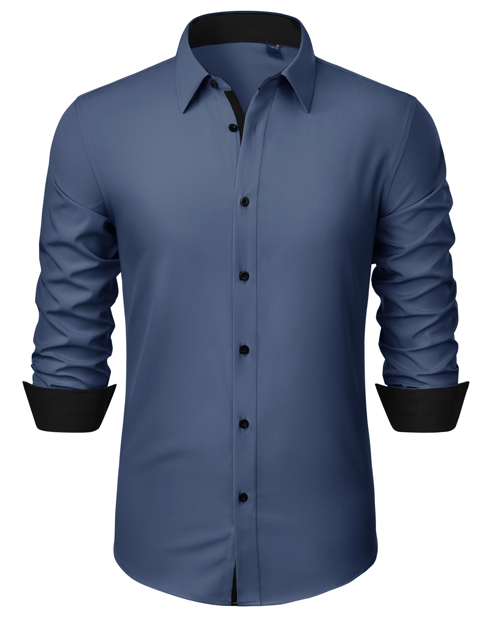 J.VER Hemd Herren Langarm Business Casual Hemden Knitterfreies Stretchhemd Regular Fit Freizeithemd Bügelfrei Unifarben Anzughemd Alltag Oberhemden