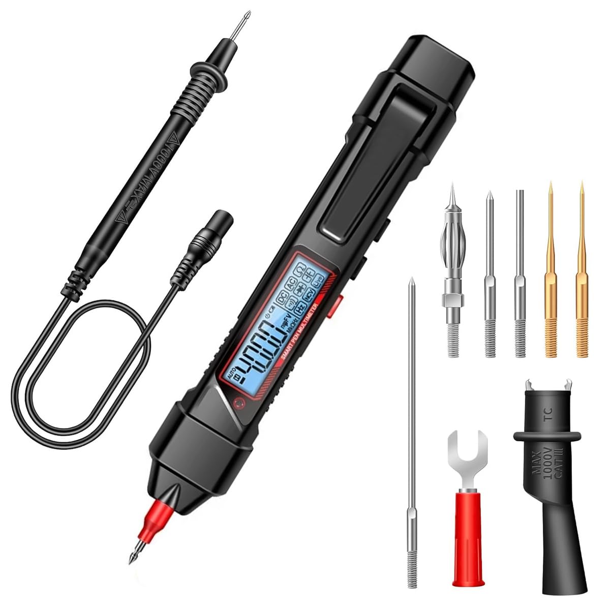 Serplex® Pen Type Digital Multimeter AC/DC Voltage Tester 4000 Counts Intelligent Current Meter Non-Contact Voltmeter Test with Resistance Continuity Capacitance Diode Live Wire (Battery not included) (B0D5M2YCXG) Amazon Price History, Amazon Price Tracker