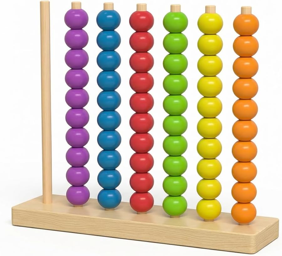 Color Matching Stacking Puzzle Game, Wooden Color Match Challenge Game Fast Color Stack Challenge Ring Stack Puzzle with Racks and Rings, Tabletop Brain Teaser for Family Friend Friendly Fun (#B)