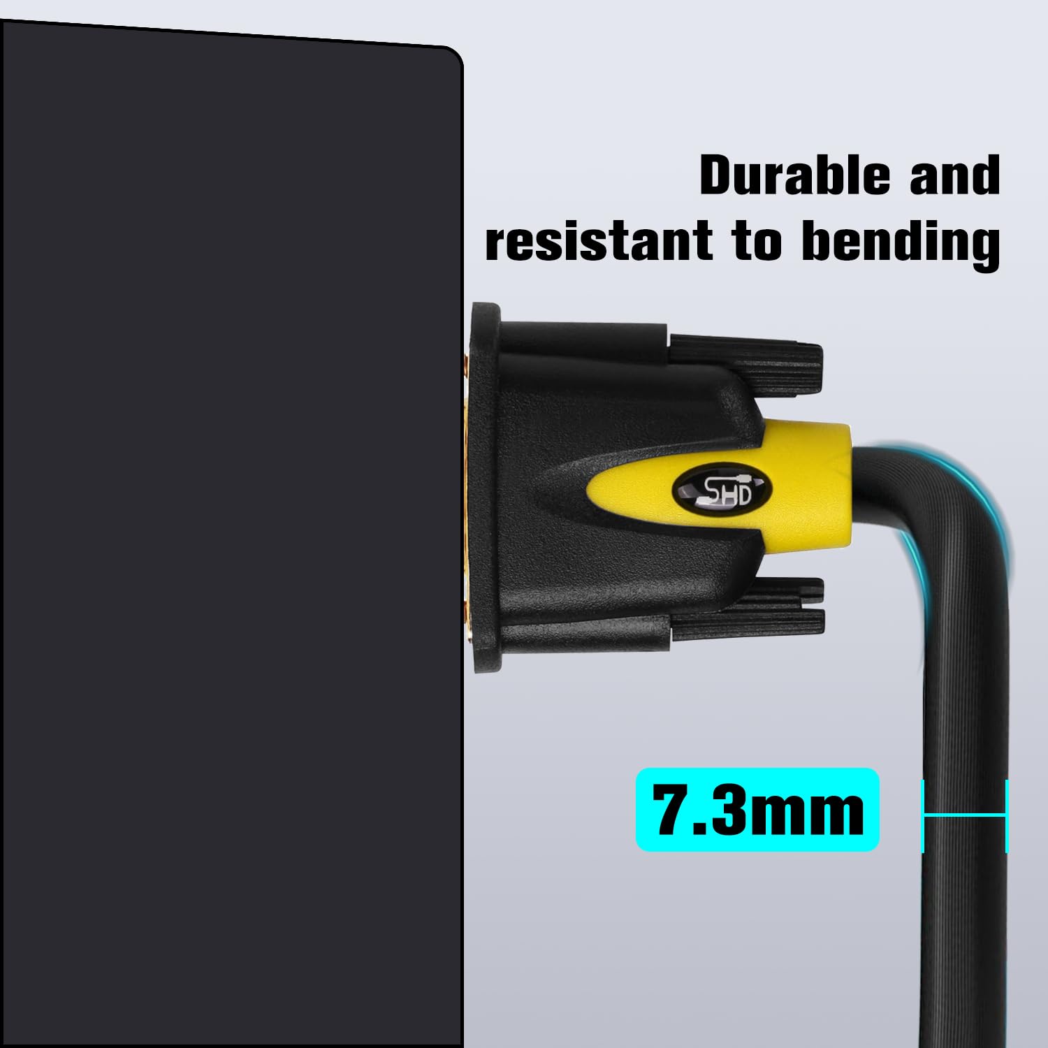 SHD 3-Foot VGA To VGA Cable - HD15 SVGA For PC, Laptop, TV & Projector