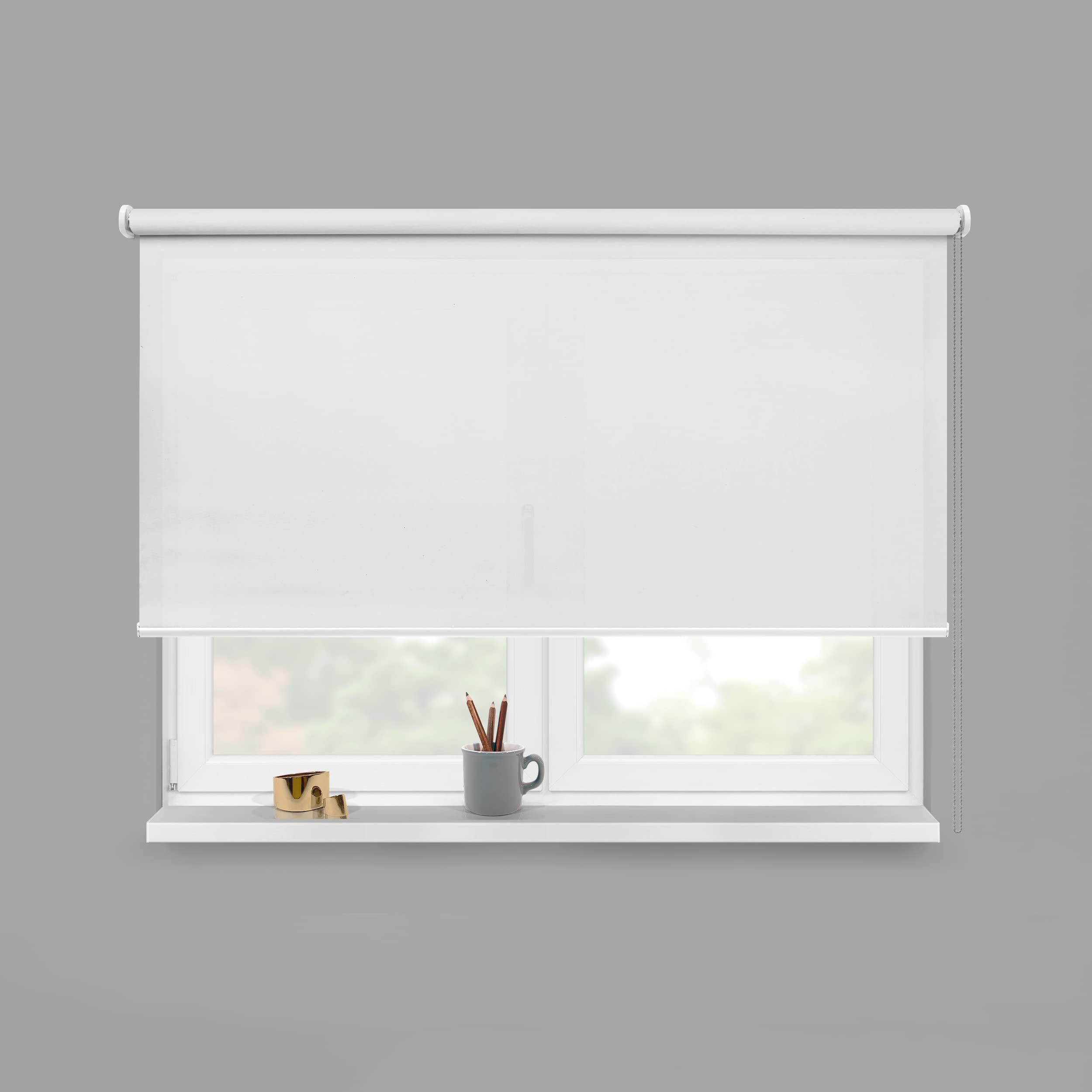 Tropik Home White Premium Blackout Roller Blinds In Cassette, 19 Width Sizes, 200Cm Drop (70Cm Wide (27.6"))
