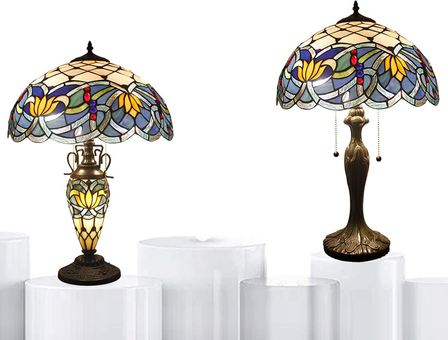 WERFACTORY Tiffany Lamp Series Stained Glass Style Lampshade Decorative Living Room Bedroom