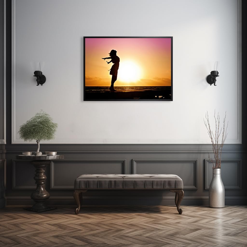kennethan Bilderrahmen 50x70 Schwarz Holz Fotorahmen 3er Set Holzrrahmen Puzzlerahmen mit Acrylglas zum aufhängen und aufstellen Benutzt für Wohnzimmer, Schlafzimmer, Arbeitszimmer