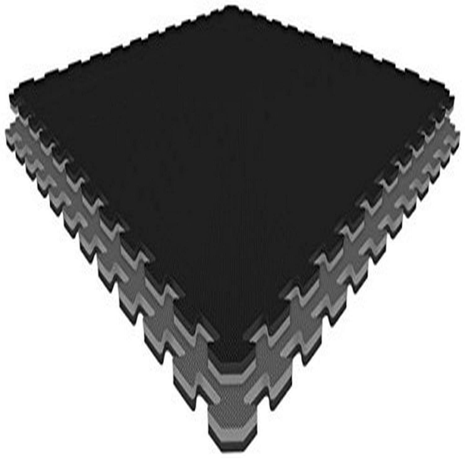 JSF1MBKGY Jumbo Reversible SoftFloors Tile Set, 1m x 1m x 7/8", Black/Grey