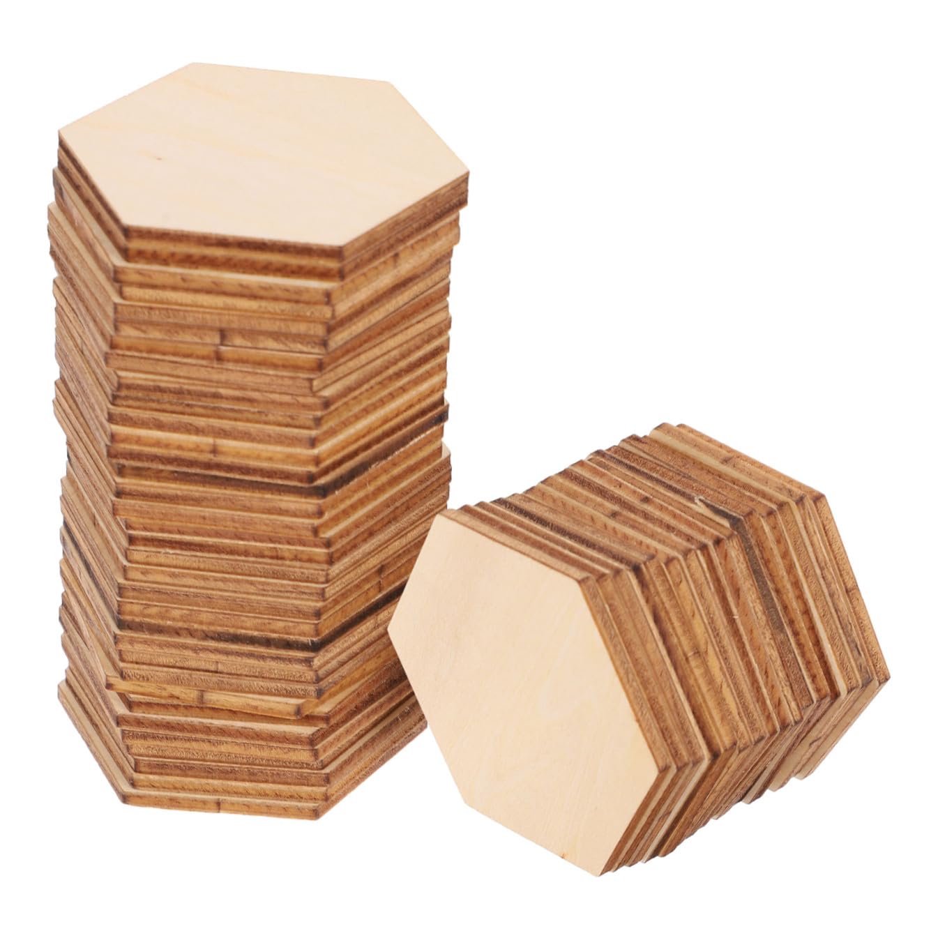 50 Pezzi Bottoni Natalizi Legno Sagome Esagonali in Legno, Sicure da Usare, per Fai da Te, Decorazioni per Compleanno e Matrimonio