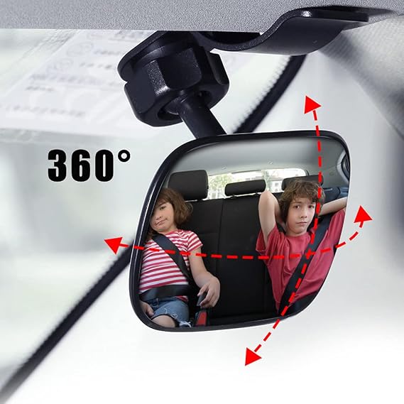 Automotive Interior Rearview Baby Mirror right Wide Angle Convex Mirror for Infant Toddler Child Children Backseat Adjustable Rearview