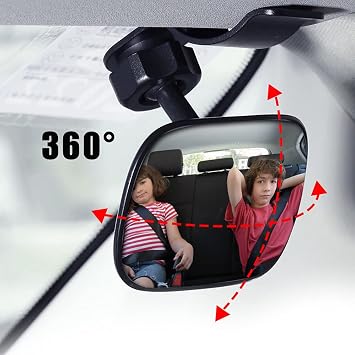 Automotive Interior Rearview Baby Mirror right Wide Angle Convex Mirror for Infant Toddler Child Children Backseat Adjustable Rearview