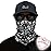 Obacle Seamless Bandana for Rave Face Mask Dust Wind UV Sun Protection Neck Gaiter Tube Mask Headwear Bandana for Women Men Festival Party Motorcycle Riding Fishing Outdoor (White Big Oval Black Mask)