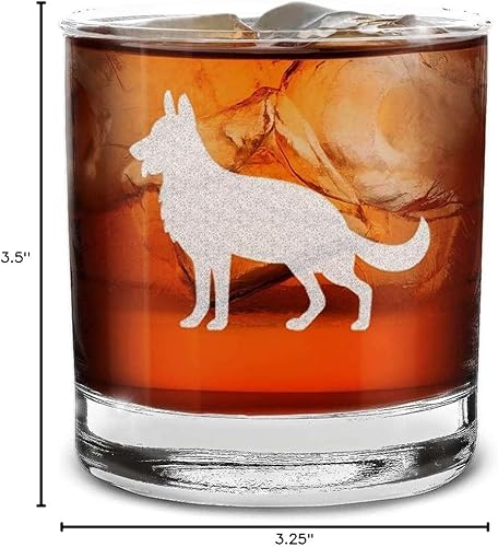 Miniatura 7 de shop4ever Vaso de whisky grabado de raza de perro de pastor alemán, 11 onzas, regalo para amantes de los perros