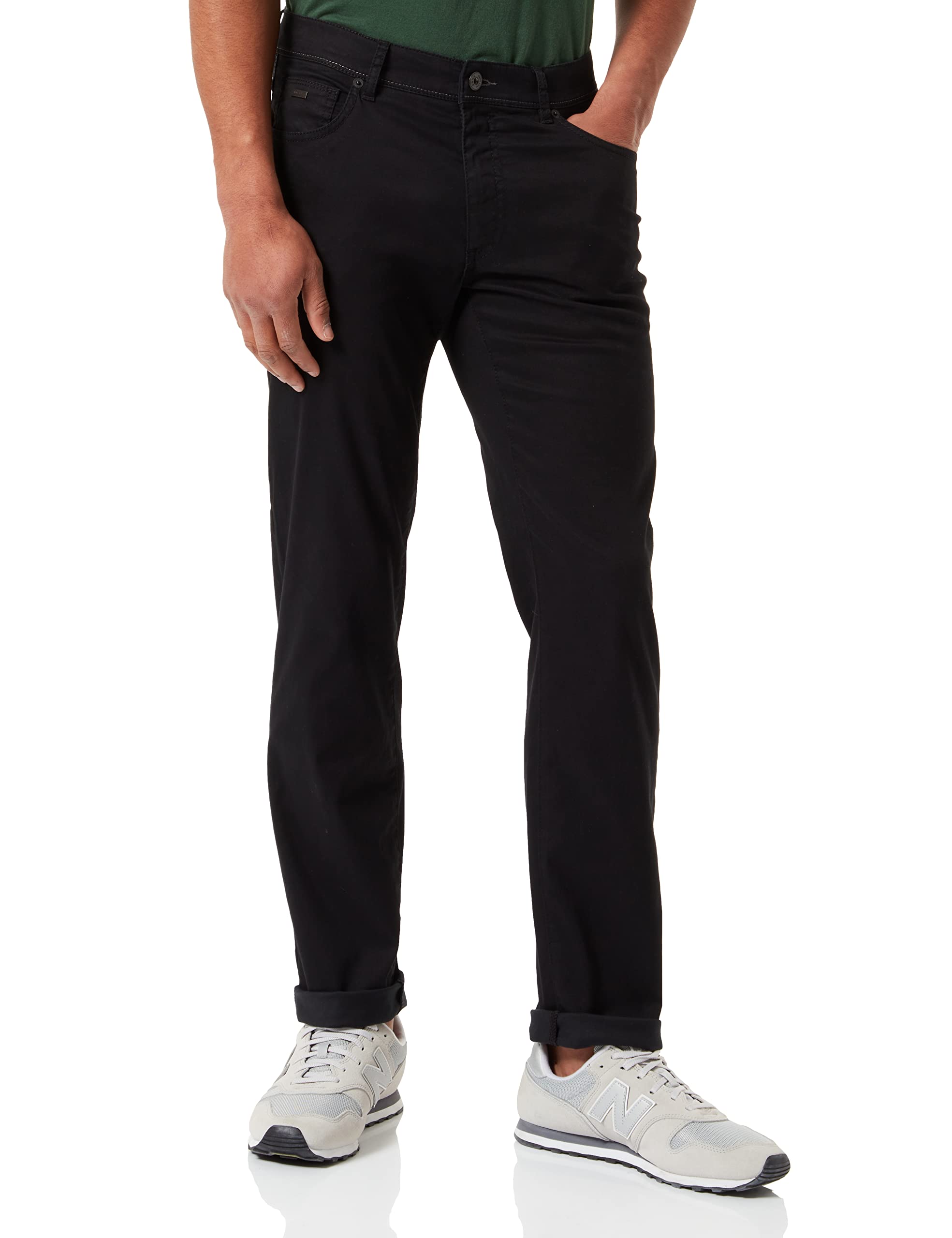 BRAX Straight Fit Trousers Cadiz Cotton Satin Stretch Midnight Blue