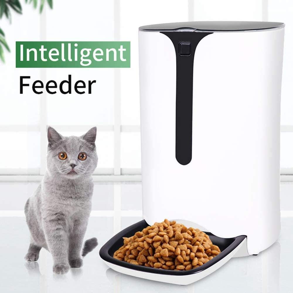 Alimentatore Automatico di Gatti Intelligente WiFi 6L Tempi di Grande capacità Quantificazione cronometrata Registrazione Lavabile Anti-Card Remote Control