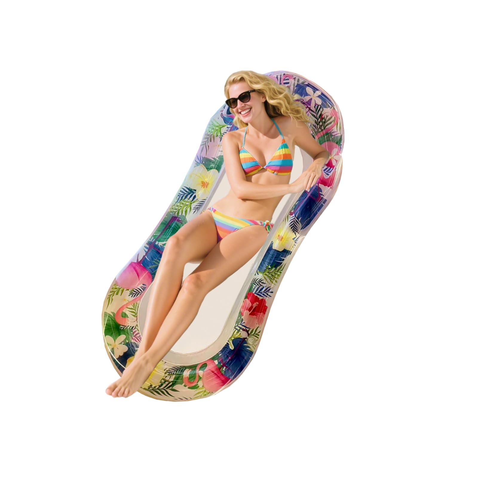 Balakaka Inflatable Pool Floats Lounger, Pool Inflatables Keep Cool Sun Tanning Bed Thickened PVC for Adults, Floating Mat Raft Floaty Lounge Above Water for Pool, Beach, Lake