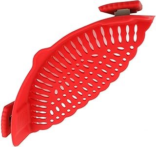 Silicone Clip On Strainer, Snap N Strain Pot Strainer Dense Filter Holes for Fruits for Pots (Kitchen Gadget)