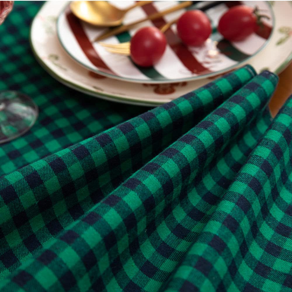 Camino Mesa,Camino De Mesa De Arpillera Caminos De Mesa Navideños Mesa Clásica A Cuadros Verde Negro para Sala De Estar Mesa De Comedor De Navidad Fiesta Decoración Navideña, 30X140Cm