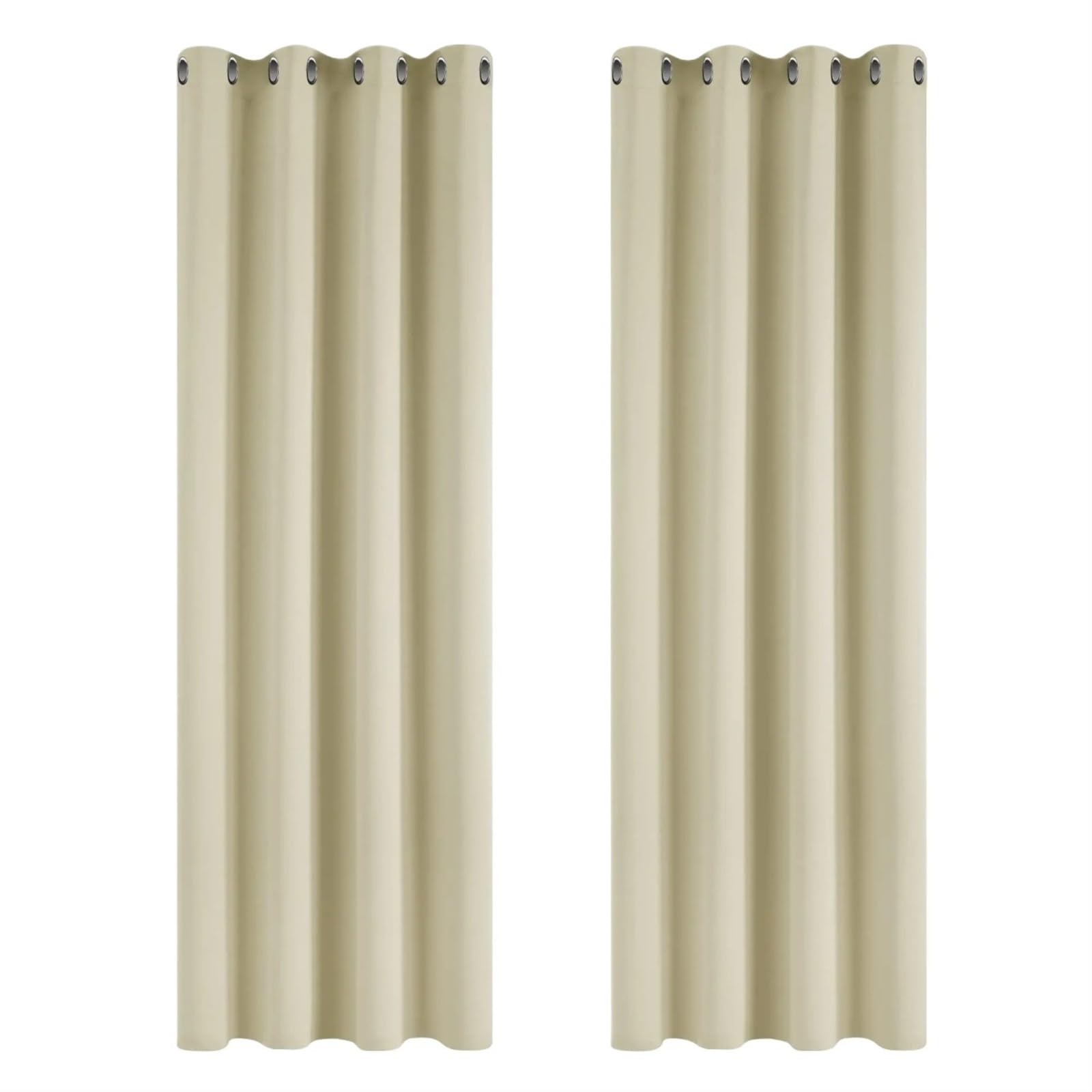 EnxJire Blackout Curtains Blackout Curtains Grommet Top Light Blocking Noise Reducing Window Draps for Bedroom Office Kitchen(Beige 2Panels,132X160cm)