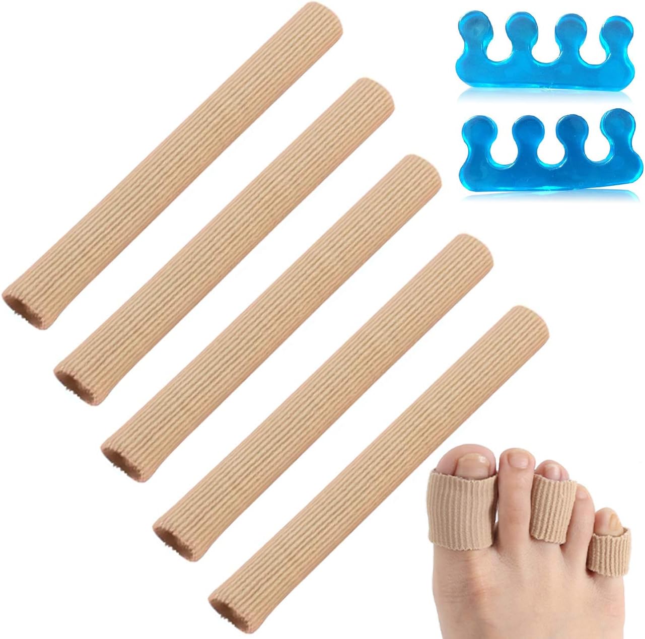 Toe Separators for Overlapping Toes, Callus Cushion Tubes