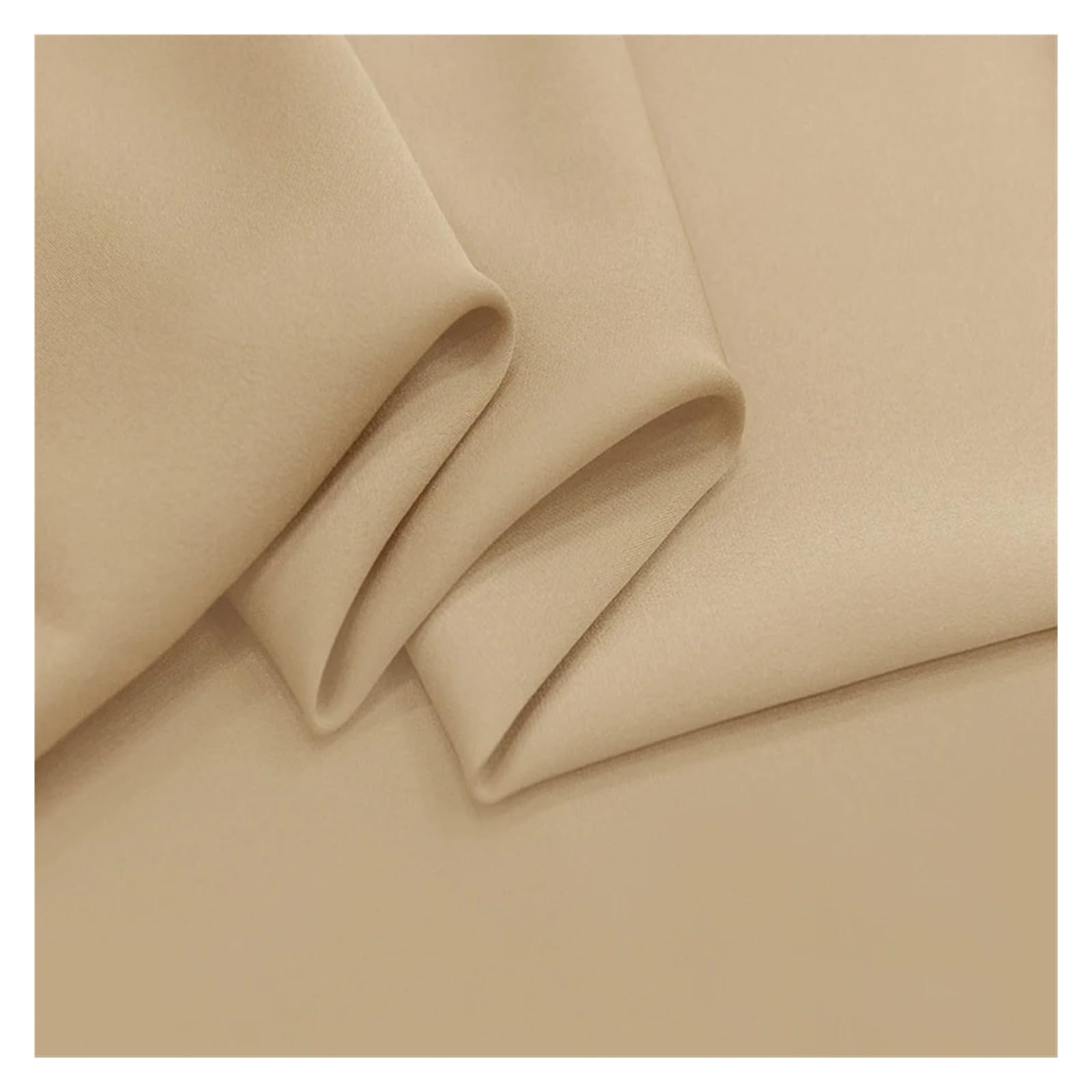 Tela de Raso Satin Georgette doble de seda elástica (90% seda, 10% elastano), 19 m/m, 140 cm (55"), tela for uniformes y pantalones de vestir for dama.(Natural white)