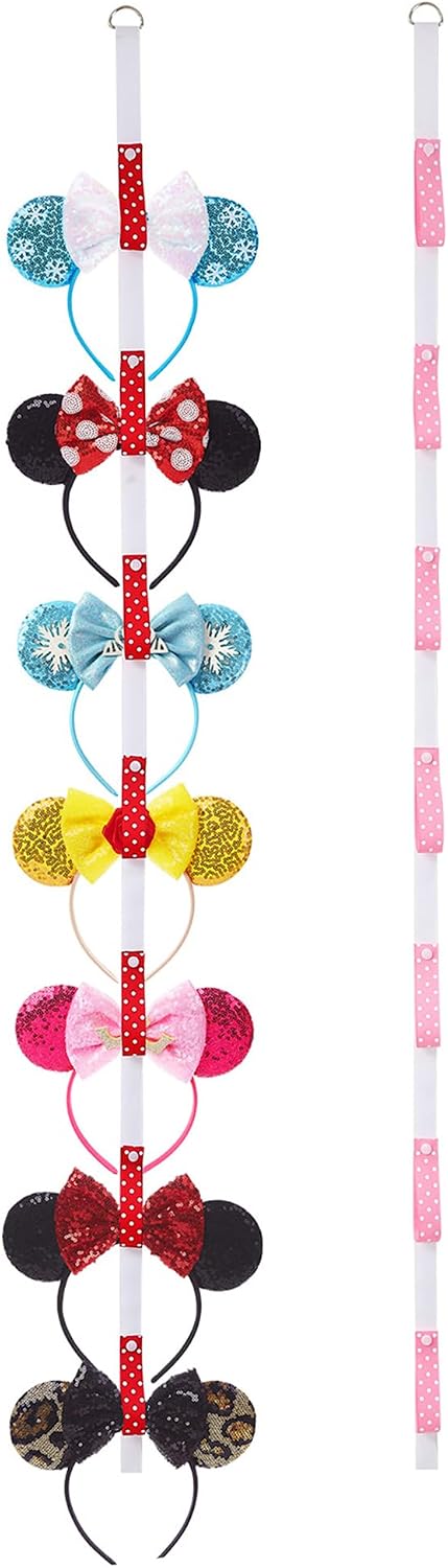 Nuolich 2PC Mouse Ears Holder Hanging Wall Display Decor Headband Organizer