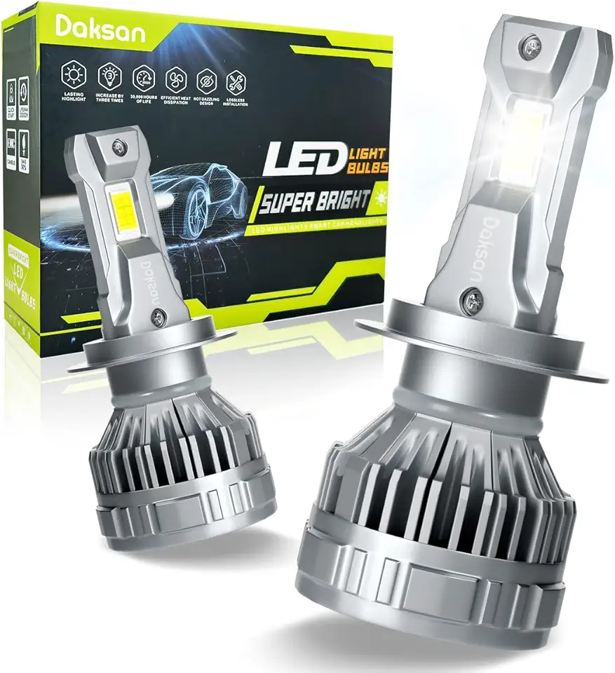 Kit Ultra Lâmpada LED Daskan Farol H7 H11 HB3/9005 HB4/9006 36000LM 6500K Branco Frio, 2 Lâmpadas 100W Super Brilho, IP68, 12-24V (H11)