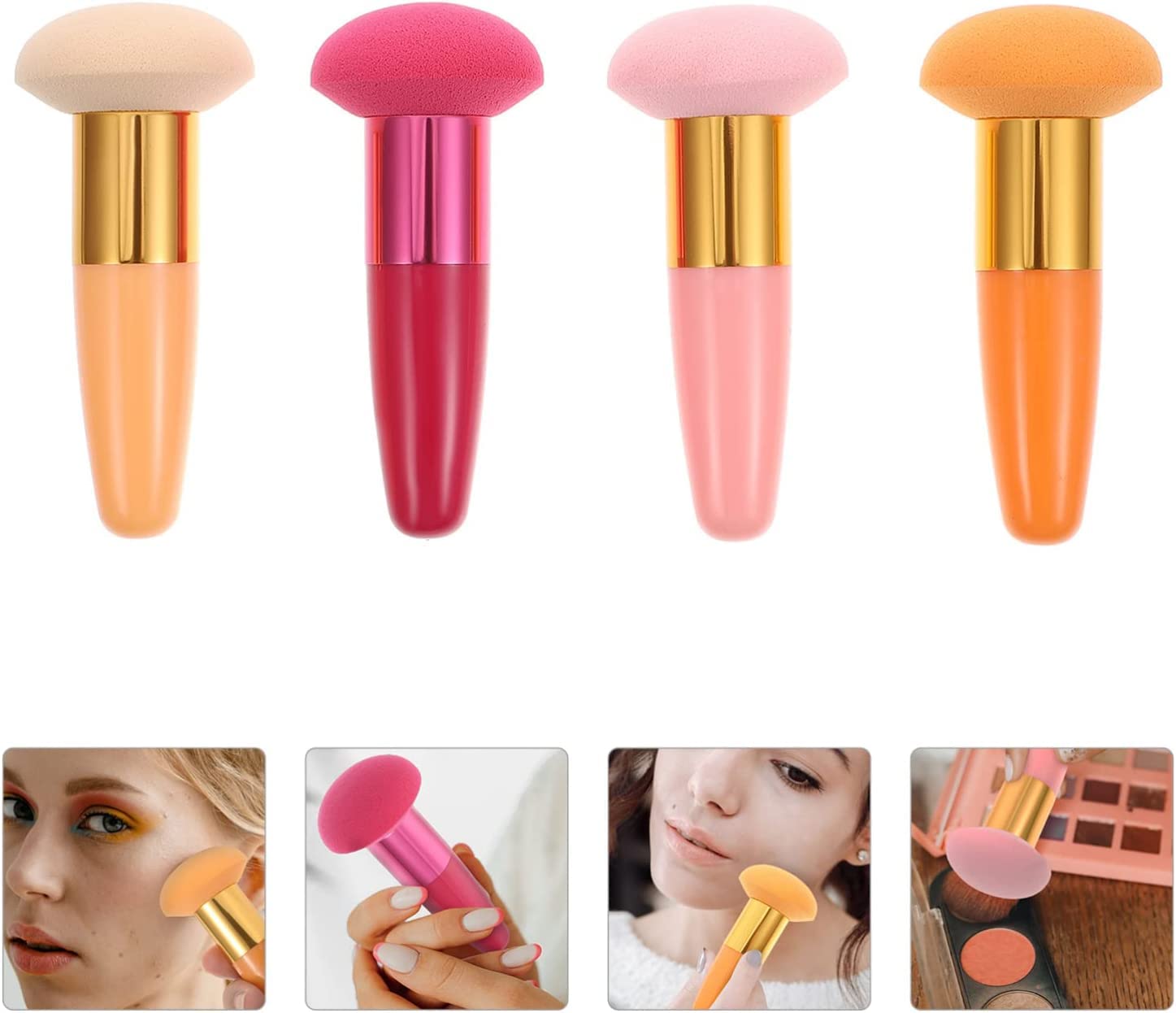 Spugnette in spugna, spugnette per il trucco, strumento di bellezza per fondotinta, spugnette per trucco: 4 spugnette per cipria, applicatori per trucco, strumenti cosmetici per contouring sotto occhi