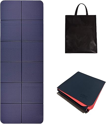 EKE Foldable Yoga Mat Eco Friendly TPE Folding Travel Fitness Exercise Mat Double Sided Non-slip for Yoga Pilates & Floor Workouts