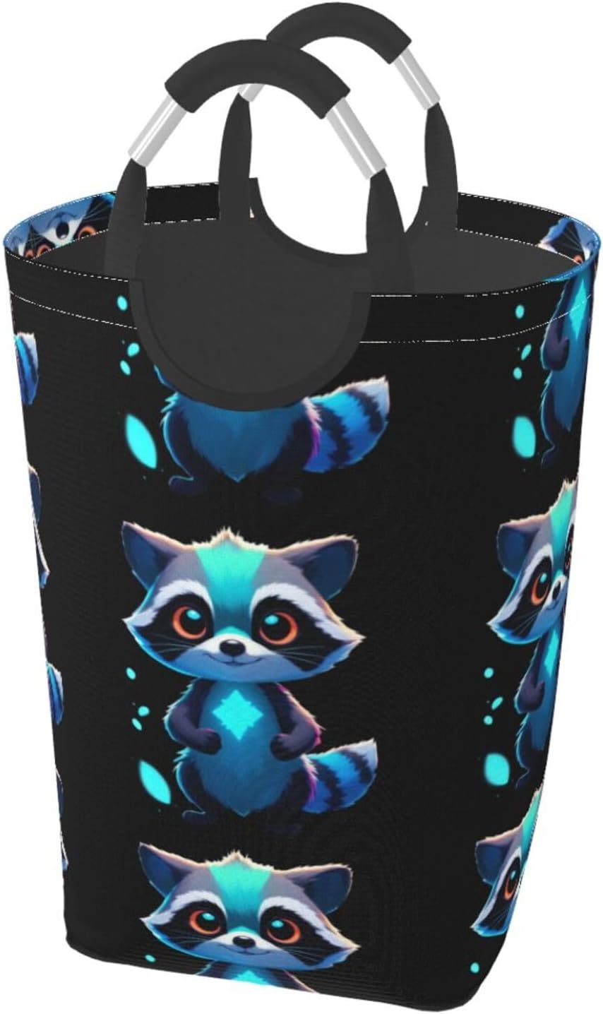 Glow Raccoon Foldable storage bag, 50L capacity, suitable for laundry room, dormitory bedroom, dirty clothes storage basket.