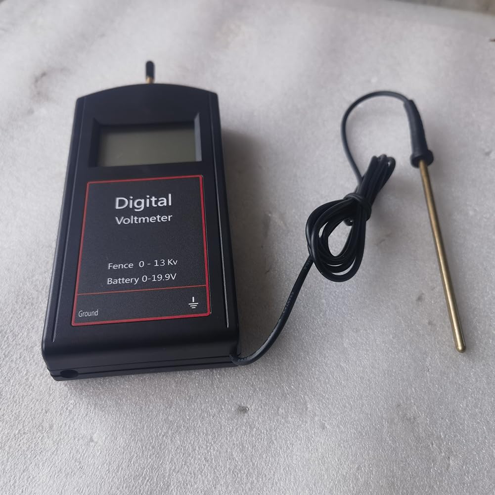 Tester Versatile per Recinti Elettrici, Test Della Batteria con Ampio Display LCD, Tester di Tensione per Recinti Elettrici Digitale 0-13000 V