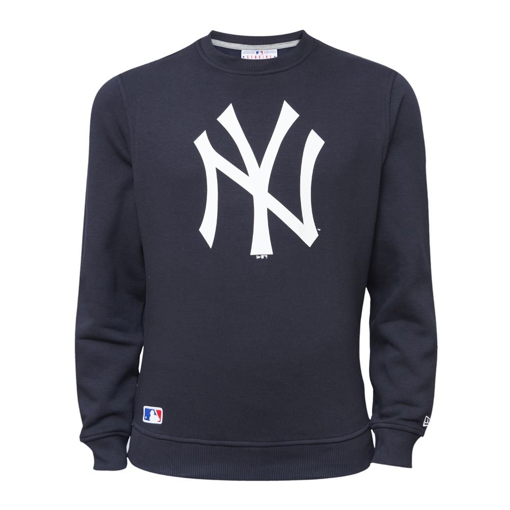 New Era - MLB Crew Sweat NY Yankees, Felpa Uomo, Blu (Navy), 3XL