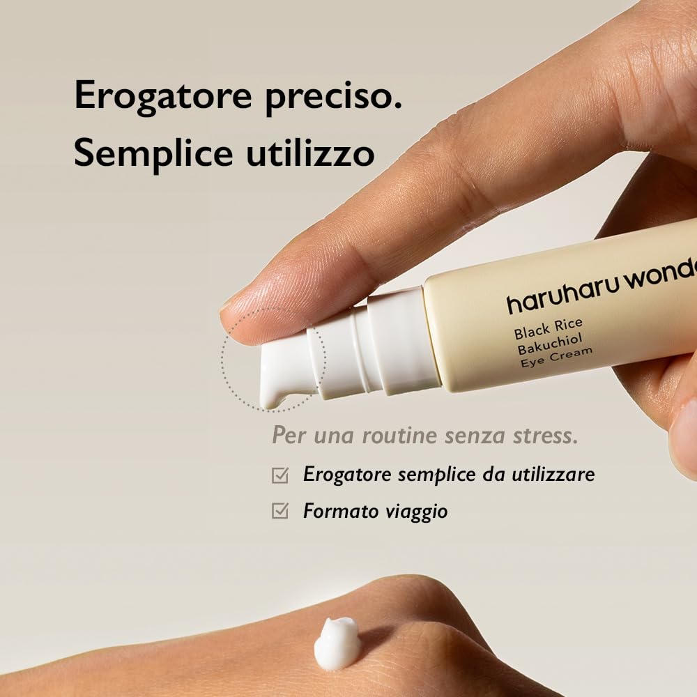 Haruharu Wonder Black Rice Bakuchiol Eye Cream 20ml | Cura delle rughe, alternativa al retinolo naturale | Cruelty Free