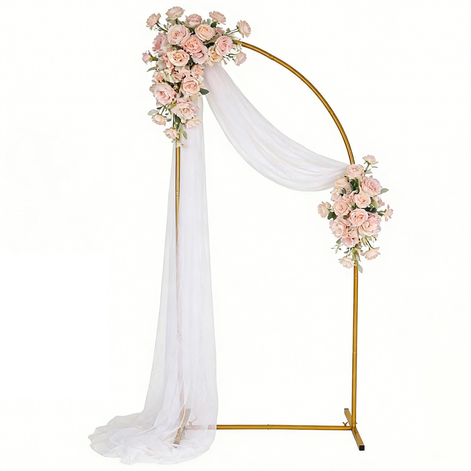 6ft Wedding Arch Backdrop Stand, Metal Arch Backdrop Stand, Balloon Arched Frame for Wedding Birthday Party Graduation Bridal Anniversary Garden Floral Arched Decoration Halloween (1.8Mx0.8M)