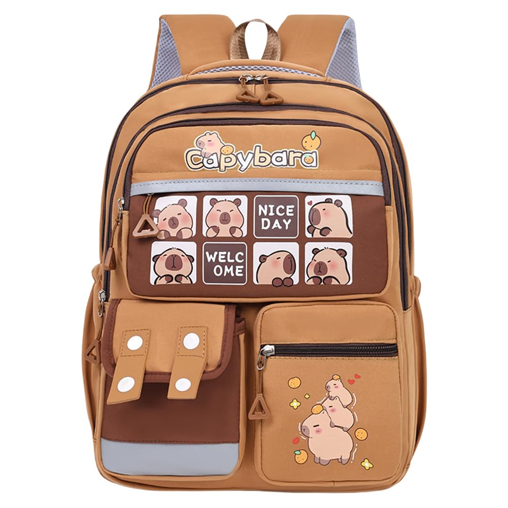 jingyuKJ Cute Capybara Backpack - Kawaii Backpack Cartoon Capybara Daypack Lightweight Rucksack (Style 1)