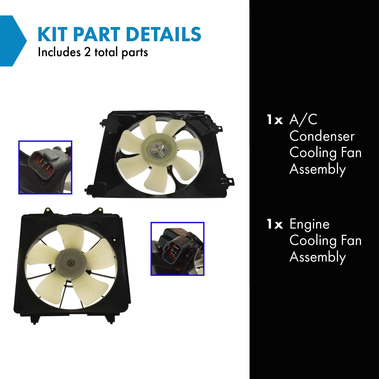 Autobasicparts Right Side Condenser Cooling Fan For 2006-2011 Honda Civic 1.8L – Direct Fit, 7-Blade