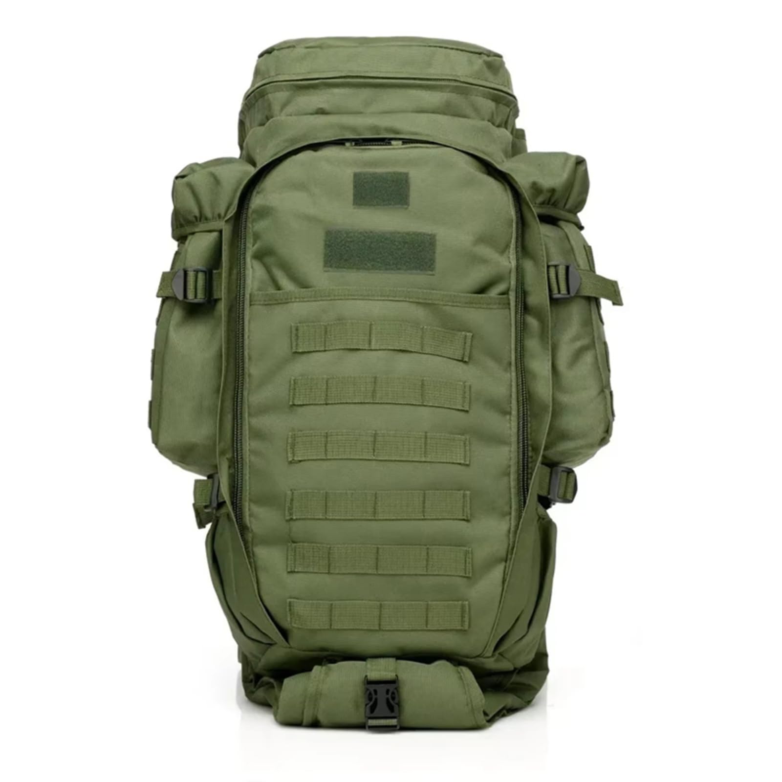 CINGHI LUSSO Military Backpack 70L Nylon Assault Pack Tactical Molle Rucksack with Rifle Case Gun Bag for Shooting Hunting Fishing Hiking Large Army Backpack Outdoor Waterproof (Green)