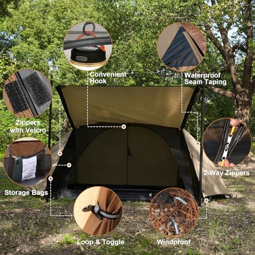 Carpa para 2 personas, 4 estaciones, impermeable y liviana miniatura 4