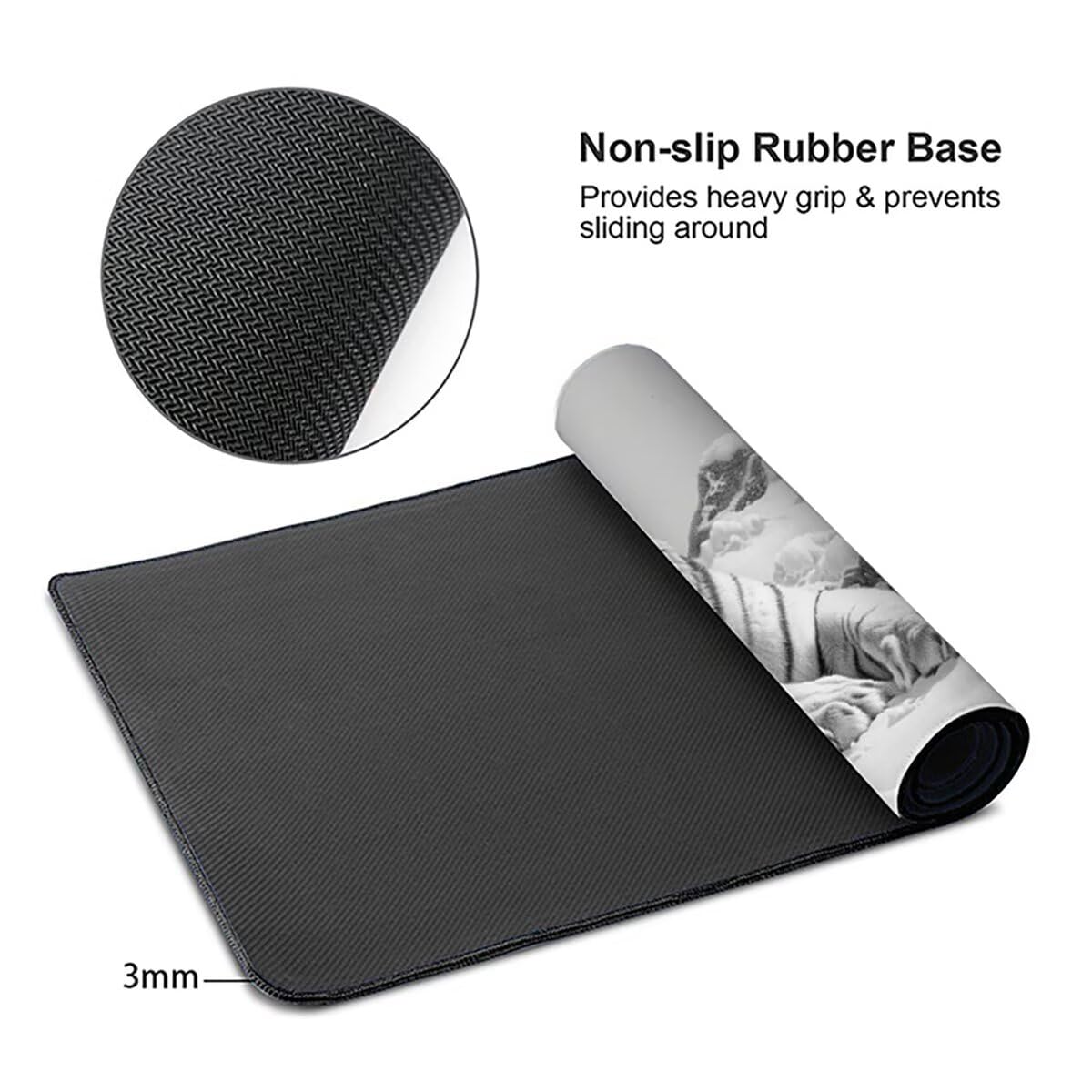 Tappetino per Mouse Gaming XXL 1200x600x3mm– Ufficio Mousepad Grande – Migliora la Velocità e la Precisione Tenuta Stabile Sottomano per Ufficio e Casa Accessori Scrivania Animale PjY9241 N-U