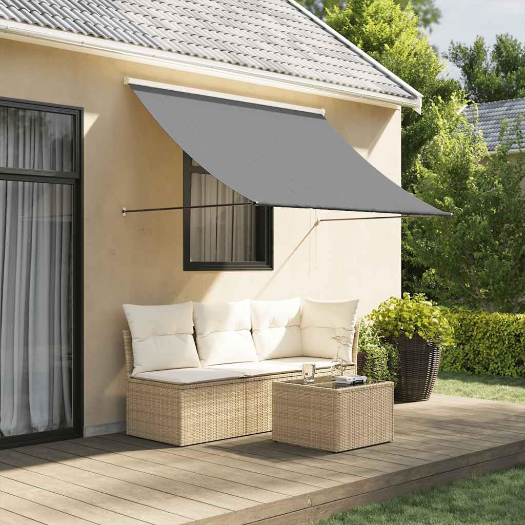 vidaXL Auvent rétractable Anthracite 200x150 m Tissu et Acier