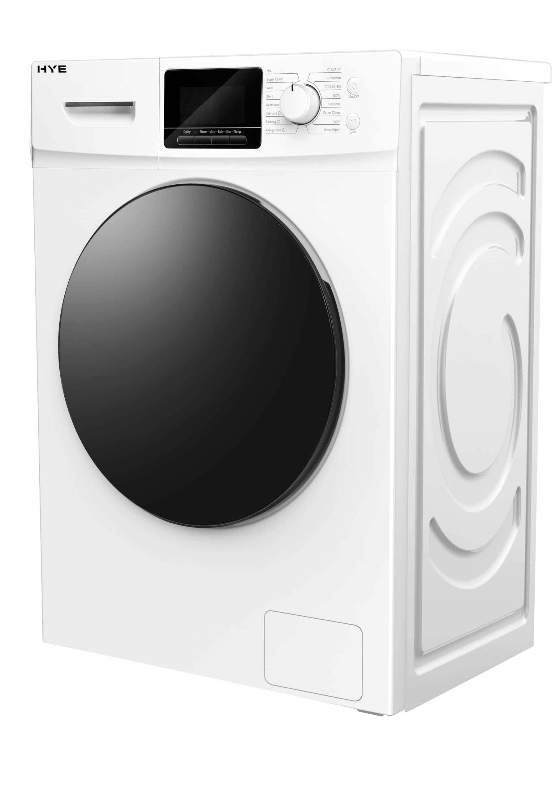 HYE Washing Machine - Washer, 10KG Drum, 1400RPM, A Energy Rating, 60CM Width, Freestanding Design, Quiet 76 dB Operation, 16 Programs, Quick & Eco Wash, Perfect For Busy Households - W0110RT14W07 - 3