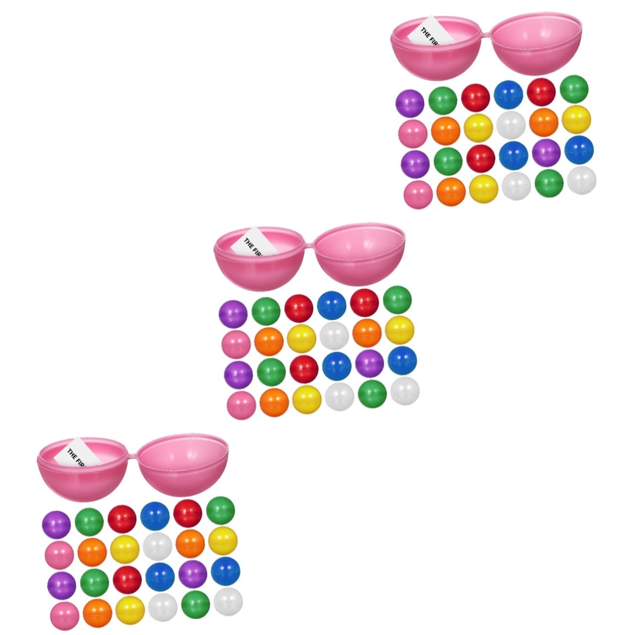 BCOATH 3sets Game Table Supplies Fillable Bingo Balls Entertainment Toys Raffle Drawing Balls Ornaments Reusable Plastic 25pcs*3