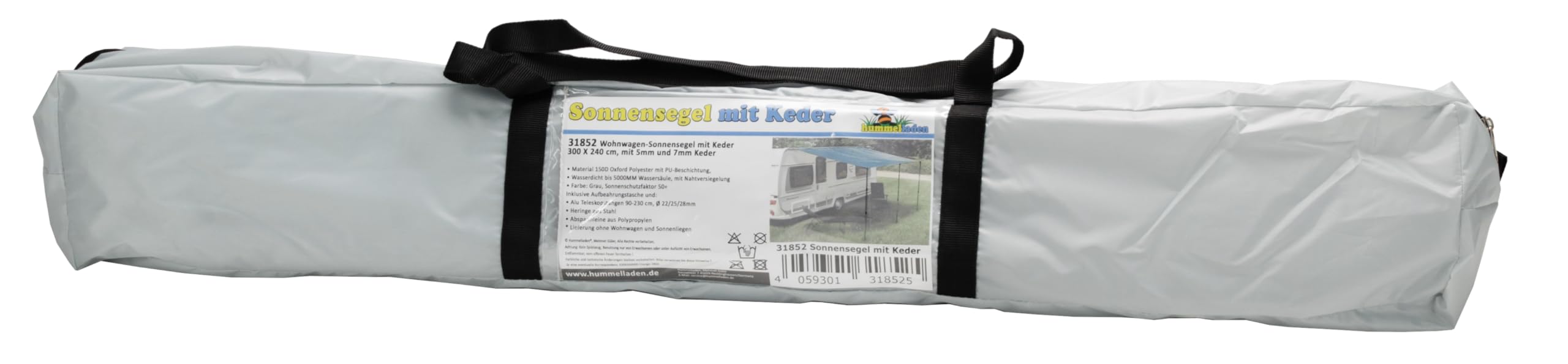 Voile d'ombrage 240 x 300 cm pour caravane, camping-car, auvent de camping, protection solaire, auvent de voyage, auvent de bus, 5000 mm, étanche