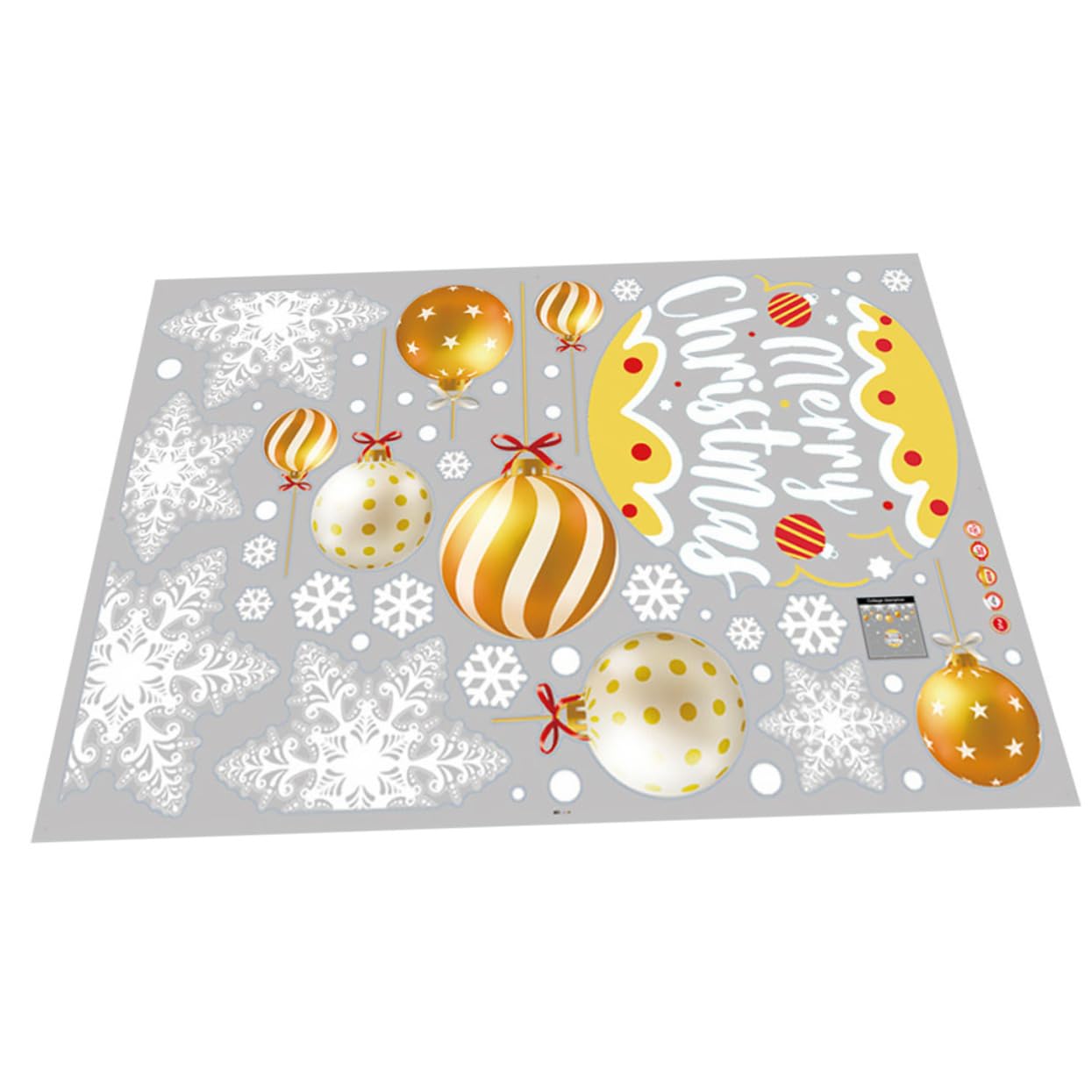 4 Feuilles Autocollants statiques de Noël autocollant de porte de noël autocollant de christmas decorations décorations noel décor d'or stickers muraux compacts PVC Cabilock
