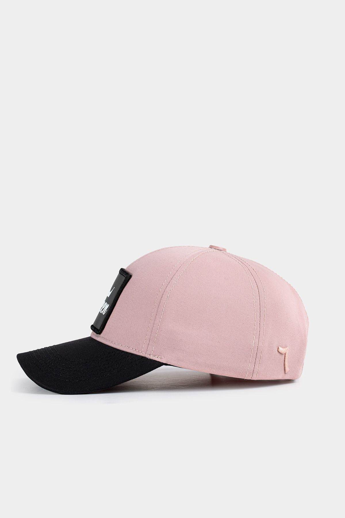 Gorra de Béisbol Premium Seis Paneles Negro - Salmón con Parche Queen