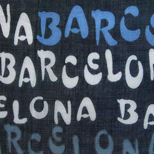 TrendsBlue Elegant Letters Print Barcelona Fringe Scarf3
