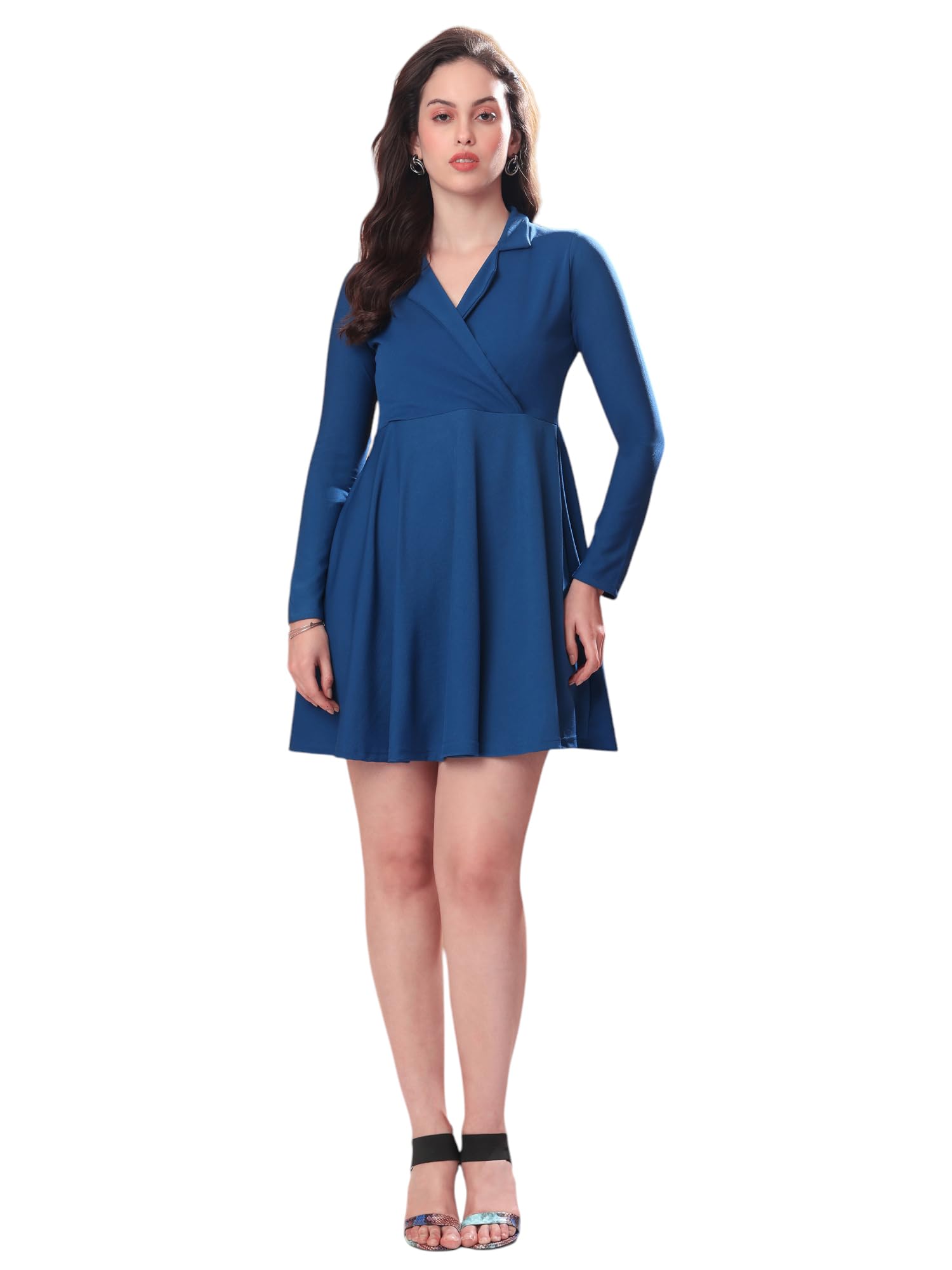 Purvaja Womens Fit & Flare Mini Dress (Bely-158_Dark Blue_Xx-Large)