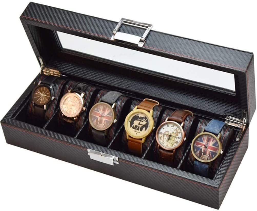 TIANQIHAO High-End Watch Box Jewelry Box Jewelry Box-Fiber Watch Box Wooden Watch Storage Box Counter Display Watch Box Jewelry Box
