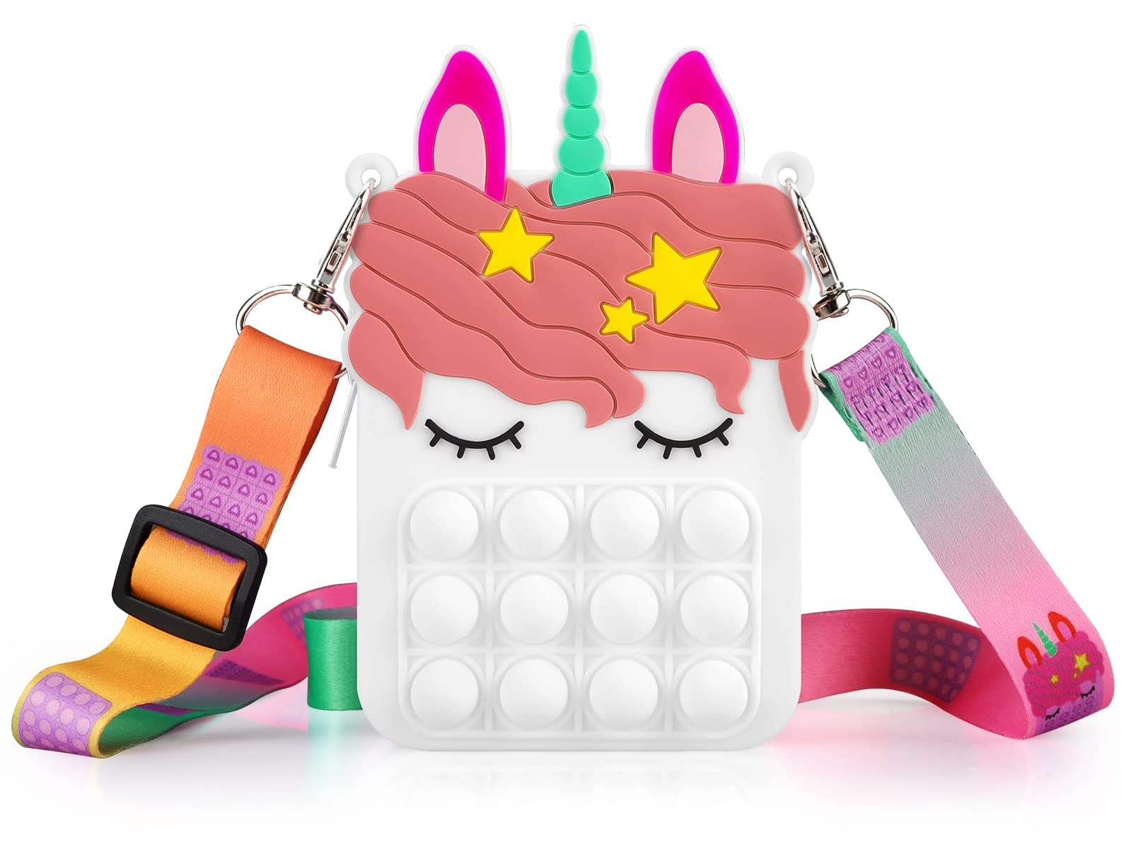 FunBlast Unicorn Pop it Sling Bag - Crossbody Bag for Kids, Pop it Purse for Girls, Stress Relief Toys Pop It Bag for Girls, Fidget Purse for Kids, (Pack of 1 Pcs) (White) (B09NTTKKH1) Amazon Price History, Amazon Price Tracker