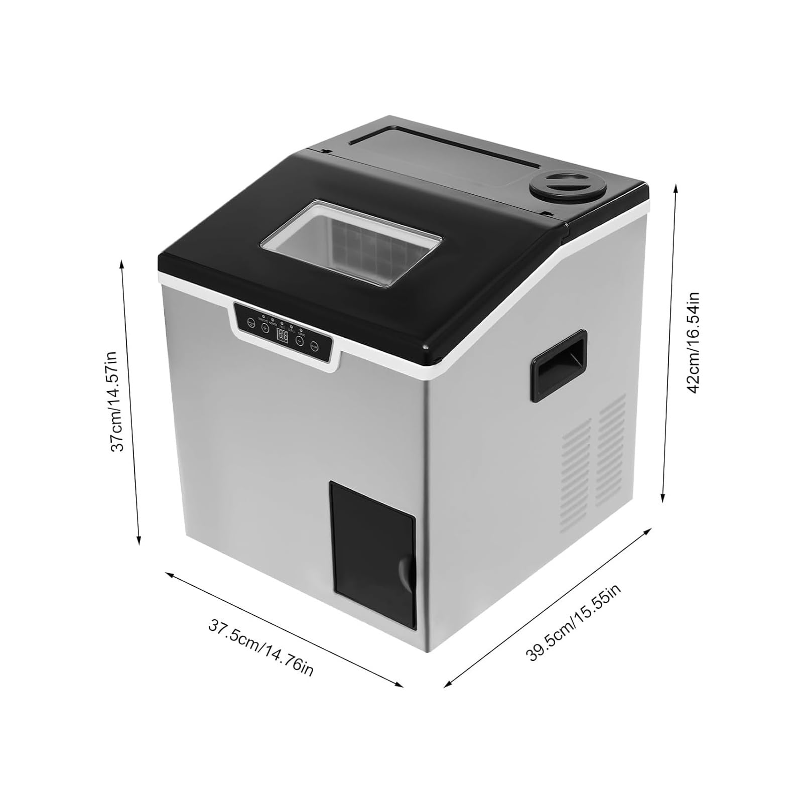 Máquina de hielo de encimera, autolimpiable, silenciosa y compacta for el hogar, la cocina, la autocaravana y el camping. Con autolimpieza for el hogar, el bar, el camping o la autocaravana.